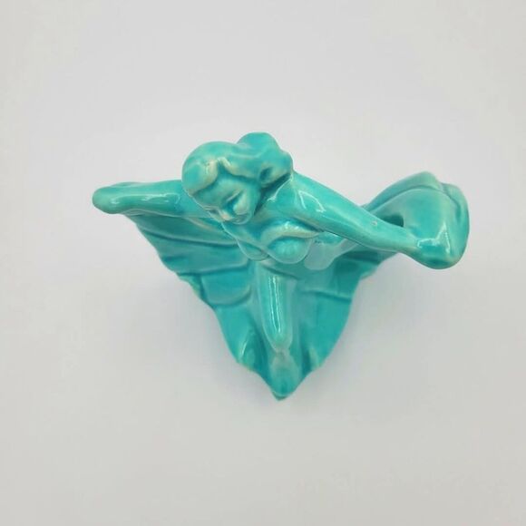 Vintage Monrovia Walker California Pottery Dancing Lady Aqua Blue Figurine - Picture 5 of 14